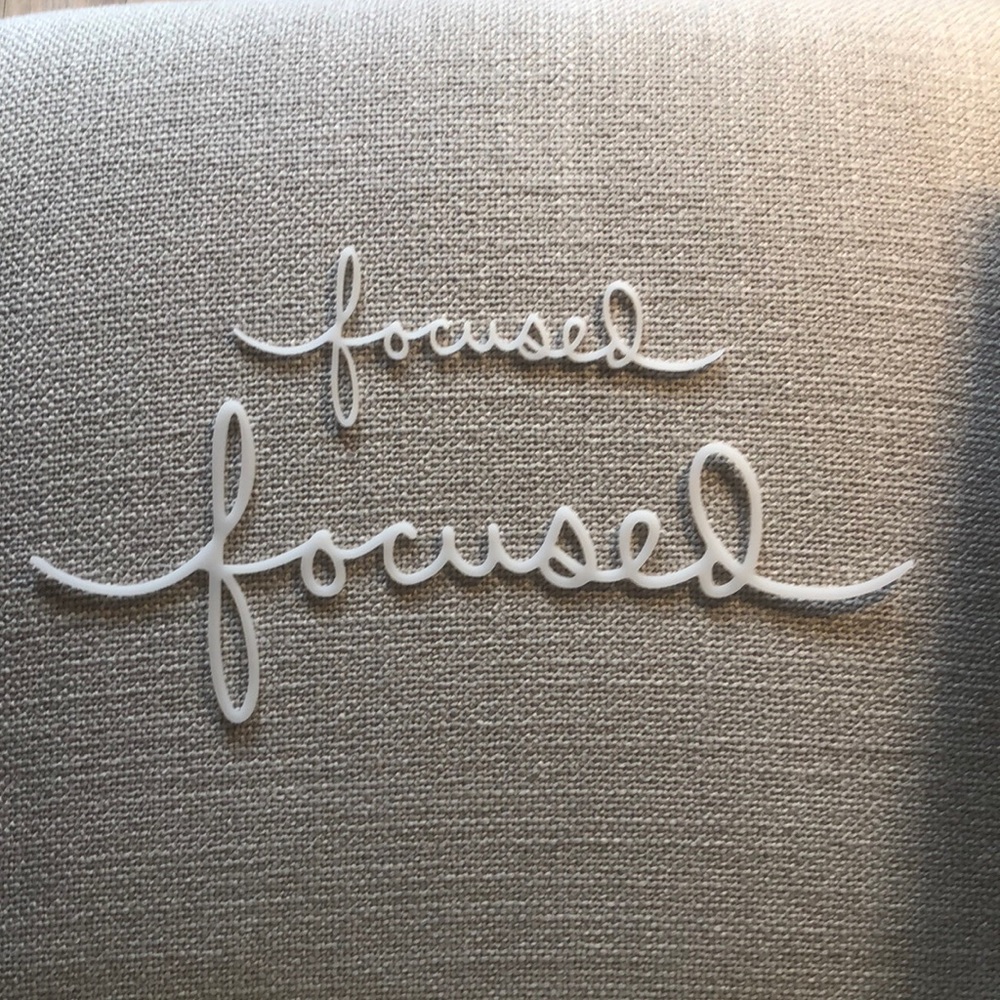 Small and Large “Focused” script wall art.